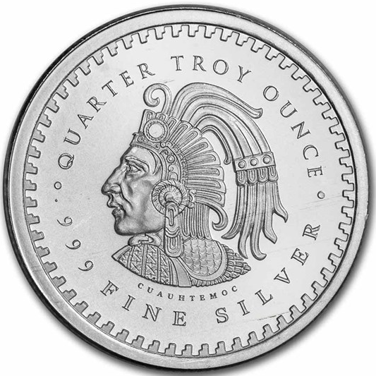 1/4 Troy Ounce .999 Fine Silver Aztec Calendar Round