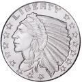 1/10 Troy Ounce .999 Fine Silver Incuse Indian Round