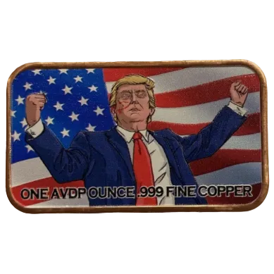 1 oz Copper Bar Colorized Trump Vs Biden KO