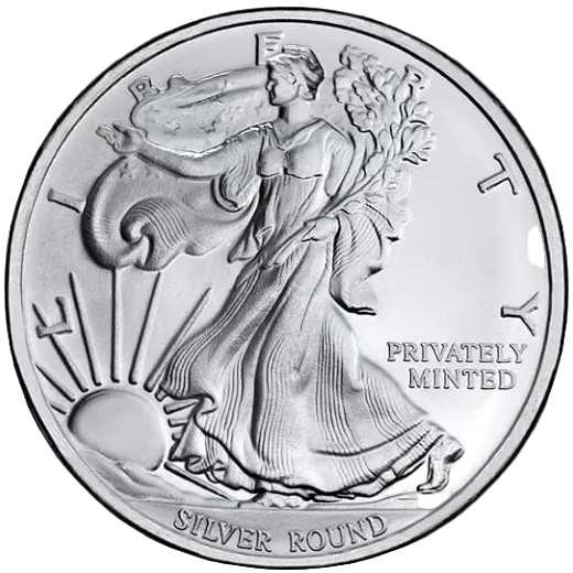 1/4 Troy Ounce .999 Fine Silver Walking Liberty Round