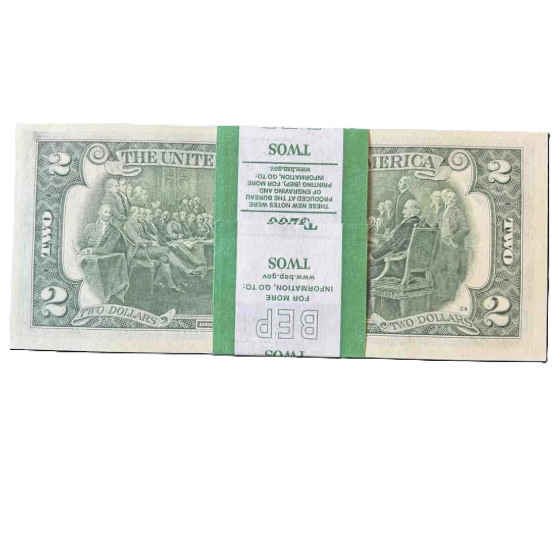 100 Consecutive 2017A BEP $2 bills 04255001-04255100