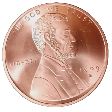 1 oz copper Round 1909-S VDB Lincoln Cent