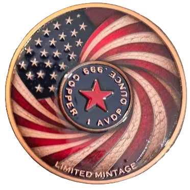 1 oz Colorized Copper Round - Party Like It’s 1776 250 Years American Flag