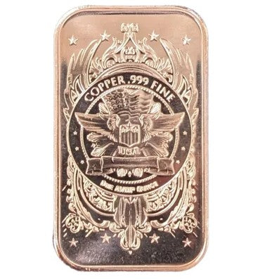1 oz Copper Bar Morgan Dollar