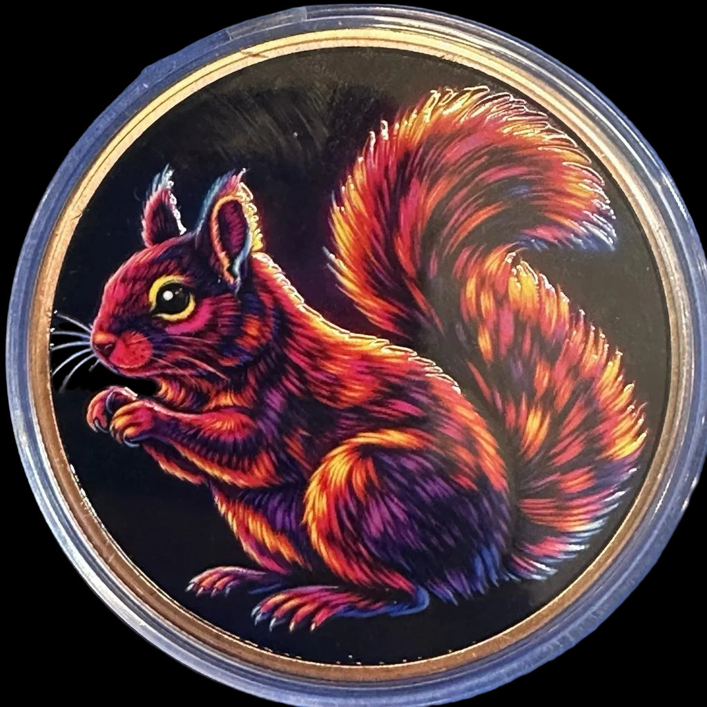 5 oz Copper Round Mystic Night Squirrel 5,000 Mintage With Acrylic Case