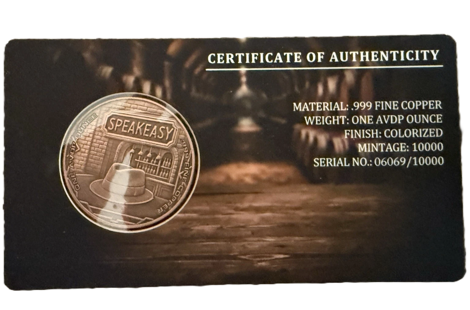 1 oz Copper 1920's Barrels & Bullets Limited Edition Numbered of 10,000