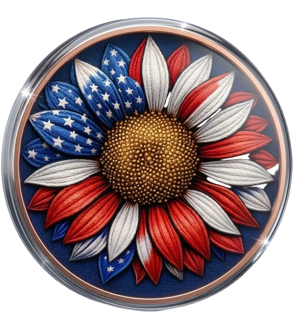 5 oz Copper Round USA Freedom Flower with Capsule 5,000 Mintage