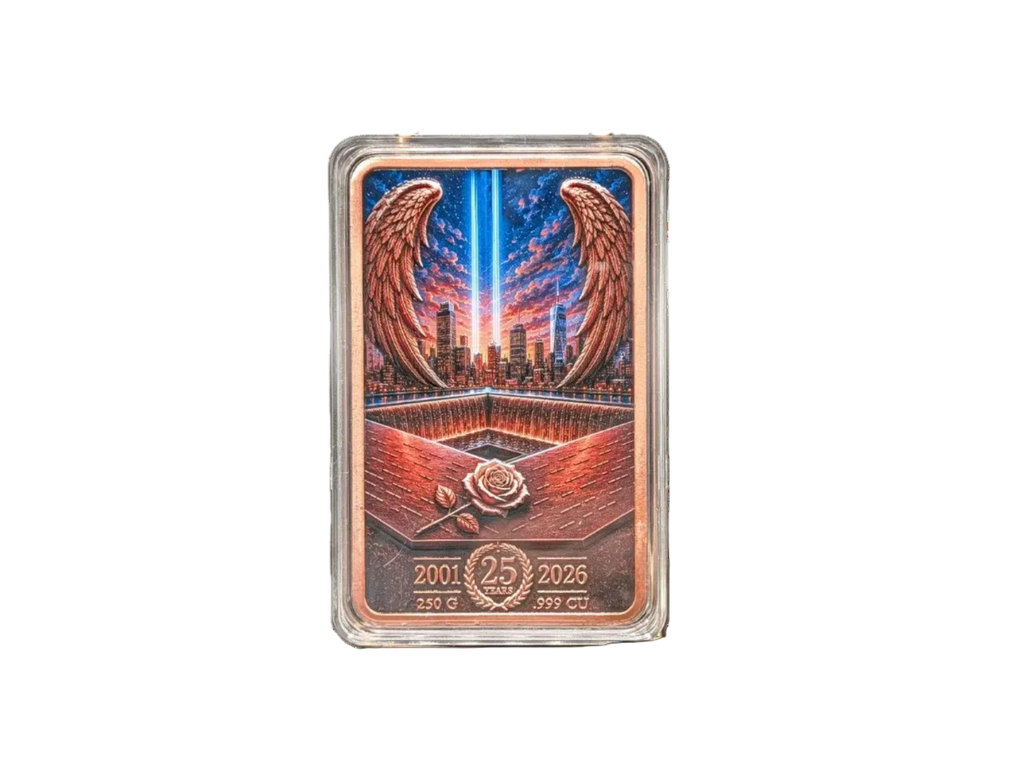 250 grams Copper Bar Never Forget 9/11 - 25 Years of Remembrance