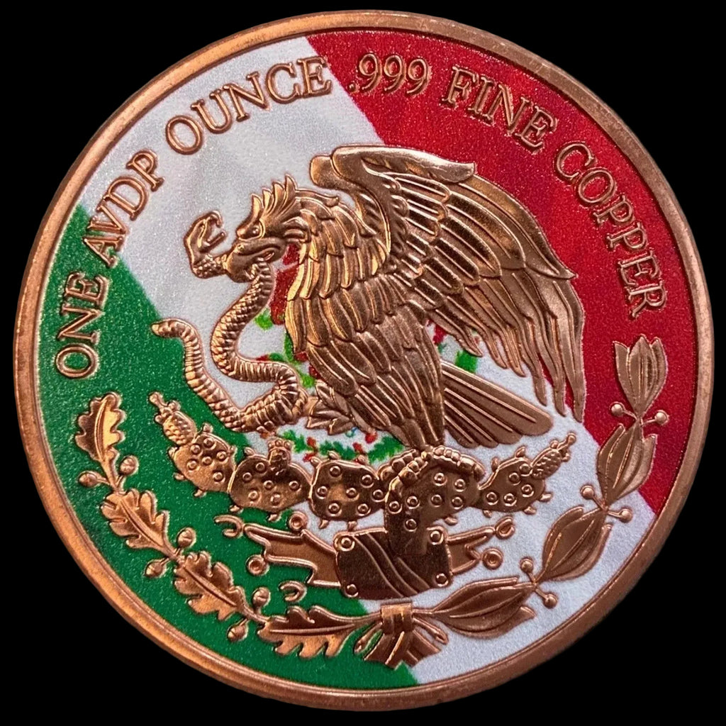 1 oz Colorized Copper Round - 2024 Mexican Libertad Sunset