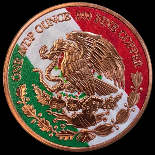 1 oz Colorized Copper Round - 2024 Mexican Libertad Sunset