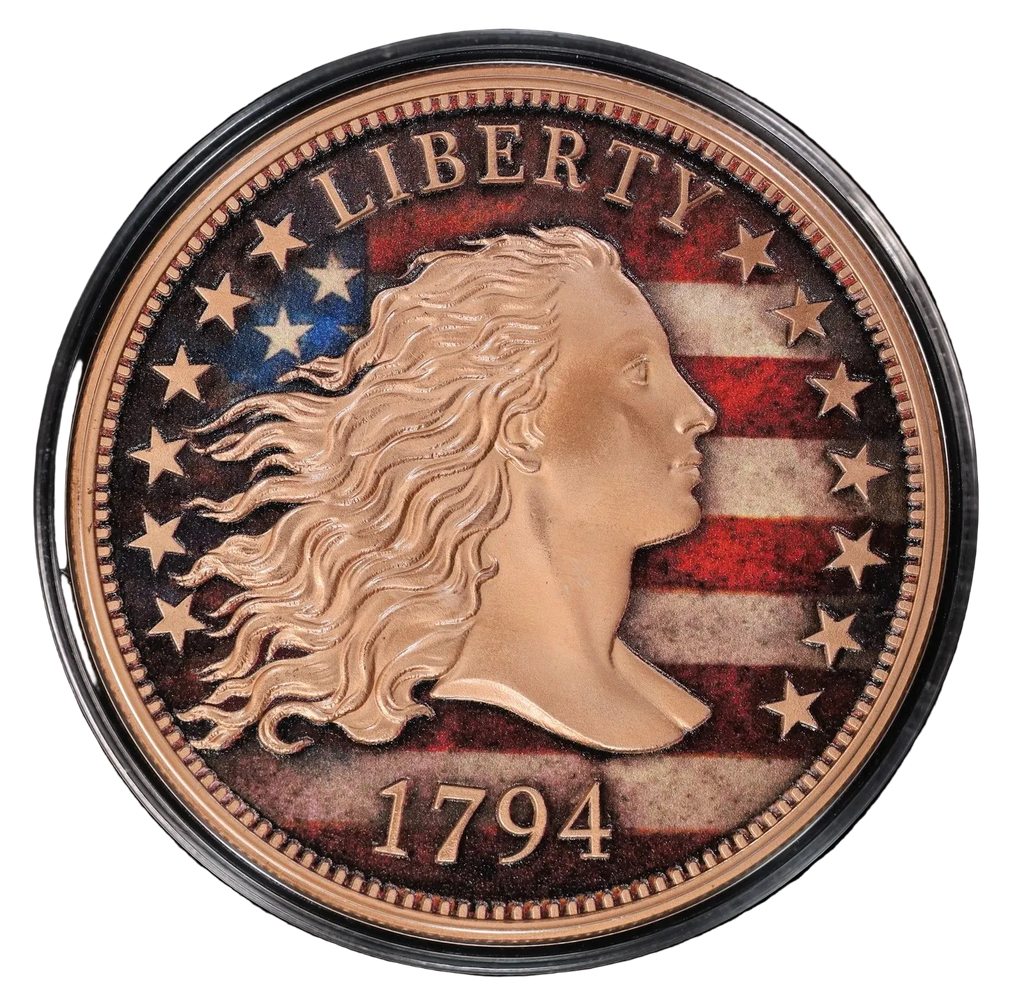 5 oz Copper Round 1794 Flowing Hair Liberty with Capsule