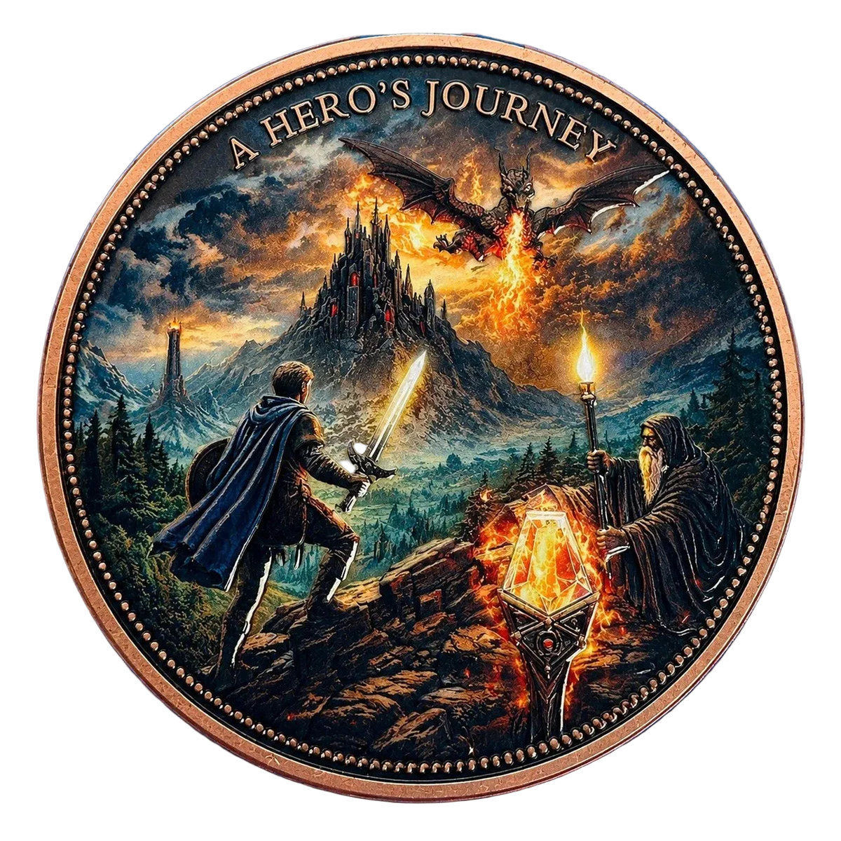 5 oz Copper Round A Hero's Journey with Capsule 6,000 Mintage