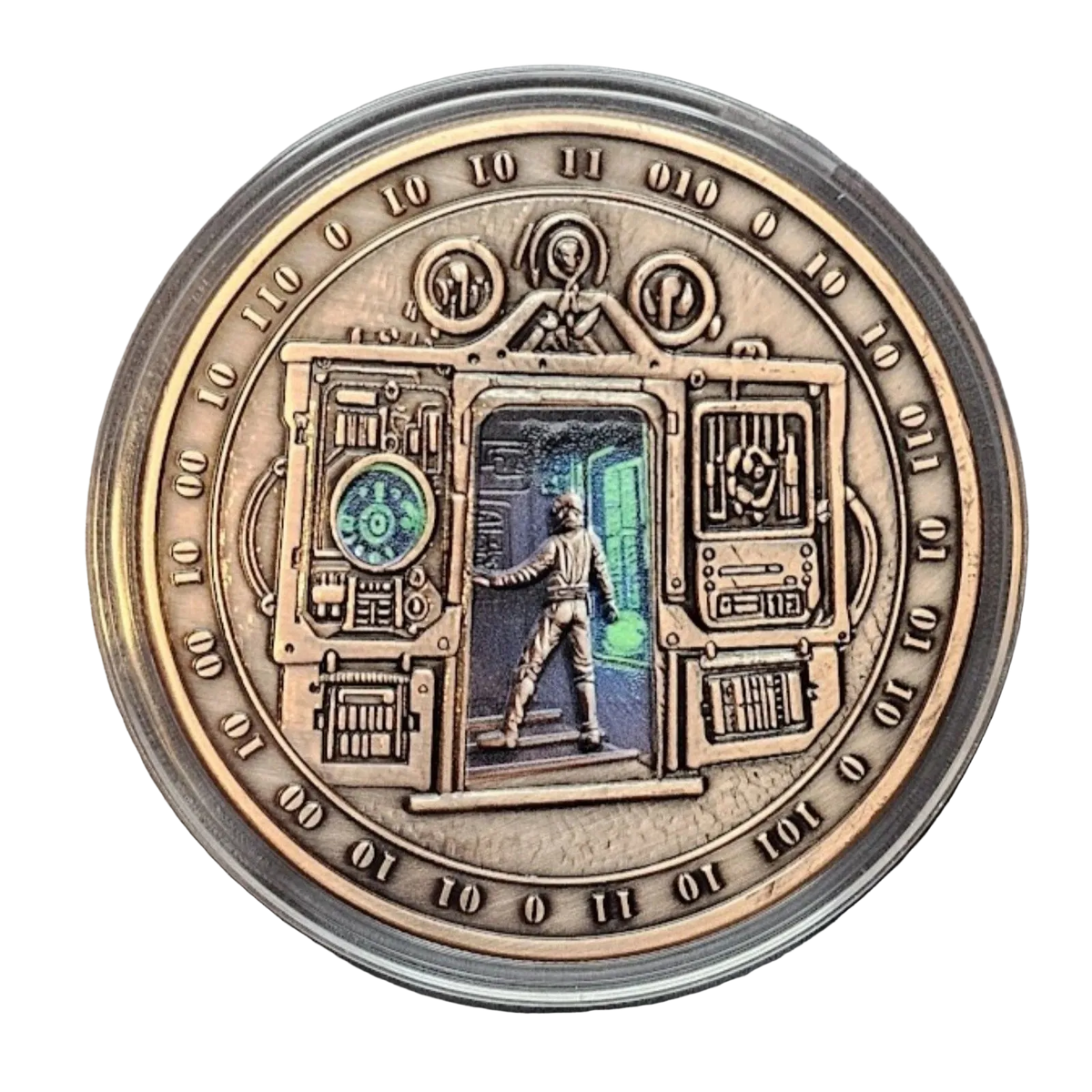 5 oz Copper Dark Machine of Time Glow in the Dark With Acrylic Case 5,000 Mintage