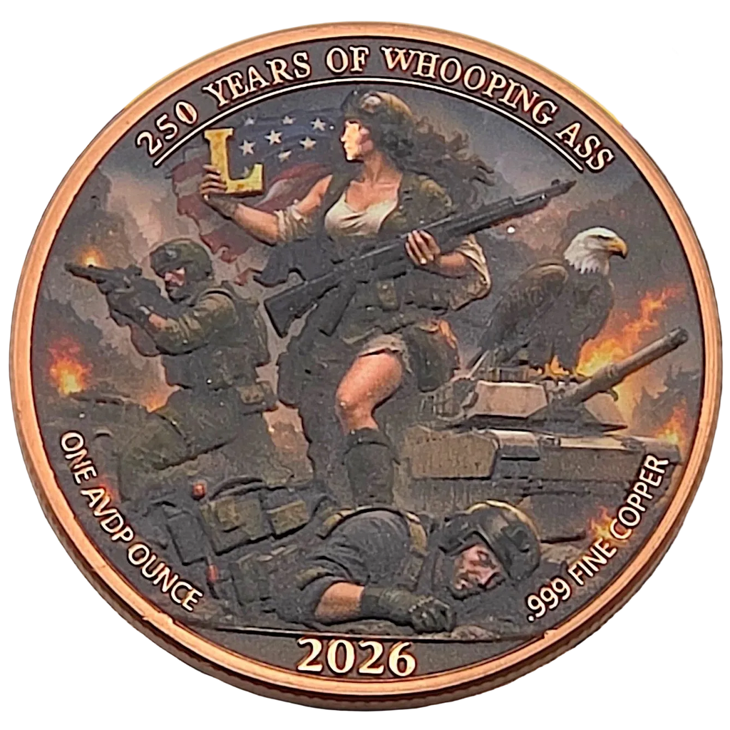 1 oz Colorized Copper Round - 2026 250 Years of Whooping Ass