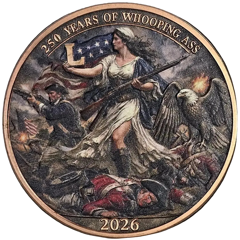 1 oz Colorized Copper Round - 2026 250 Years of Whooping Ass