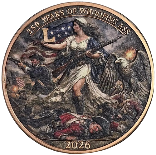 1 oz Colorized Copper Round - 2026 250 Years of Whooping Ass