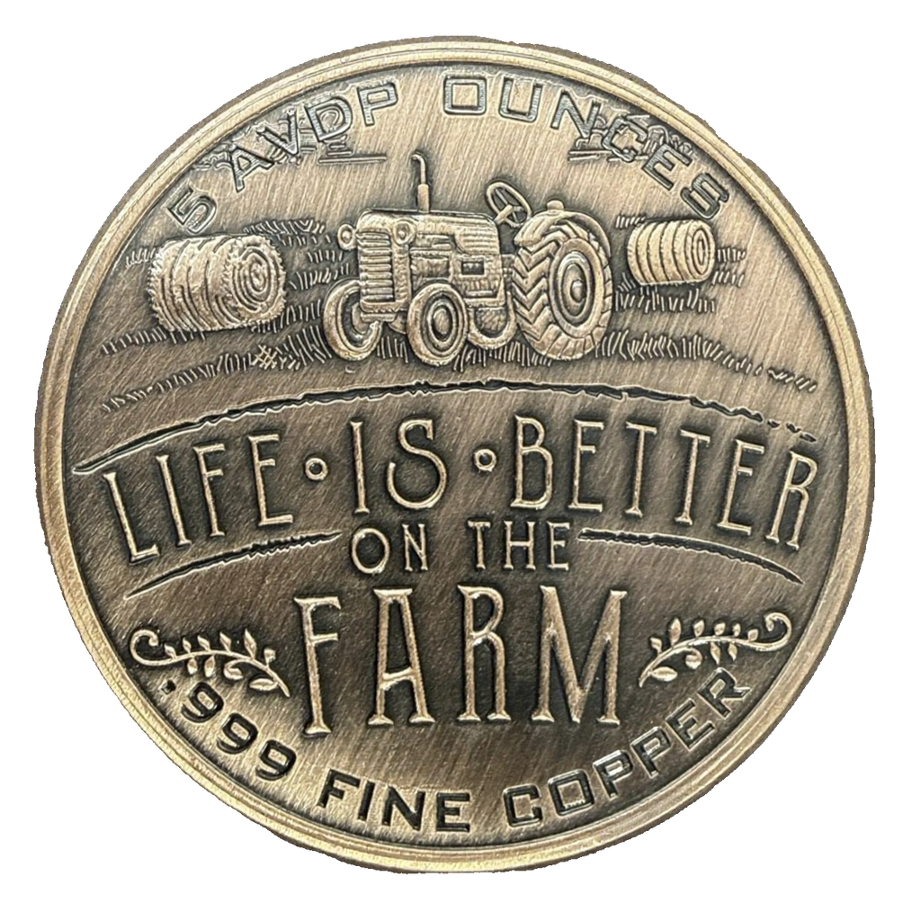 5 oz Copper Love they Farmer with Acrylic Case