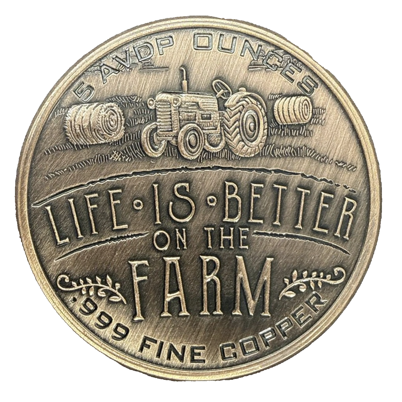 5 oz Copper Love they Farmer with Acrylic Case