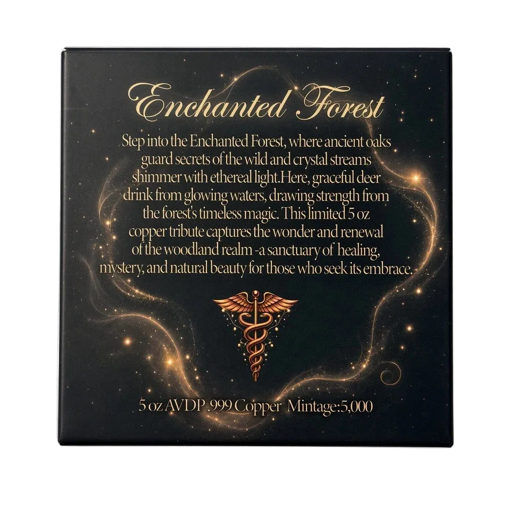 5 oz Copper Enchanted Forest Round Colorized Deer 5,000 Mintage & Box