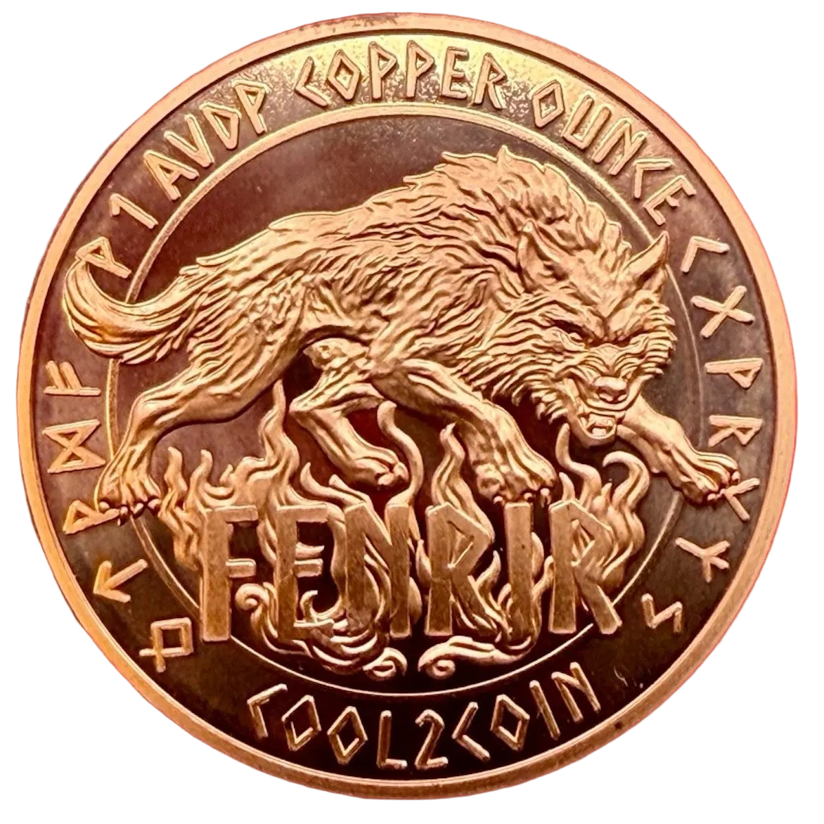 1 oz Copper Round Fenrir Wolf Unchained Mythos Series 2