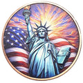1 oz Colorized Copper Round - Statue of Liberty at Sunset & Flag with Eagle Reverse