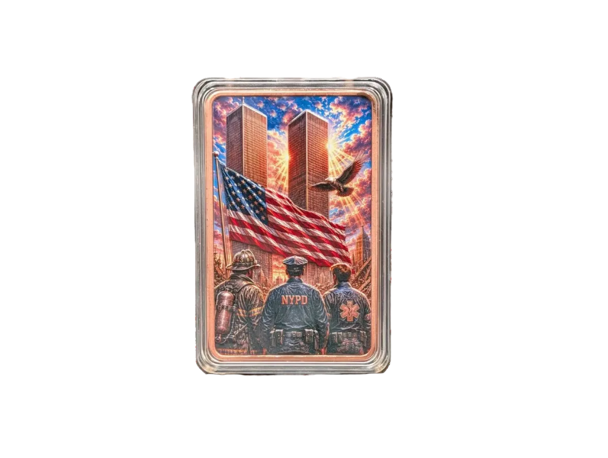 250 grams Copper Bar Never Forget 9/11 - 25 Years of Remembrance