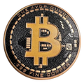 1 oz Colorized Copper Round - Bitcoin Black & Yellow