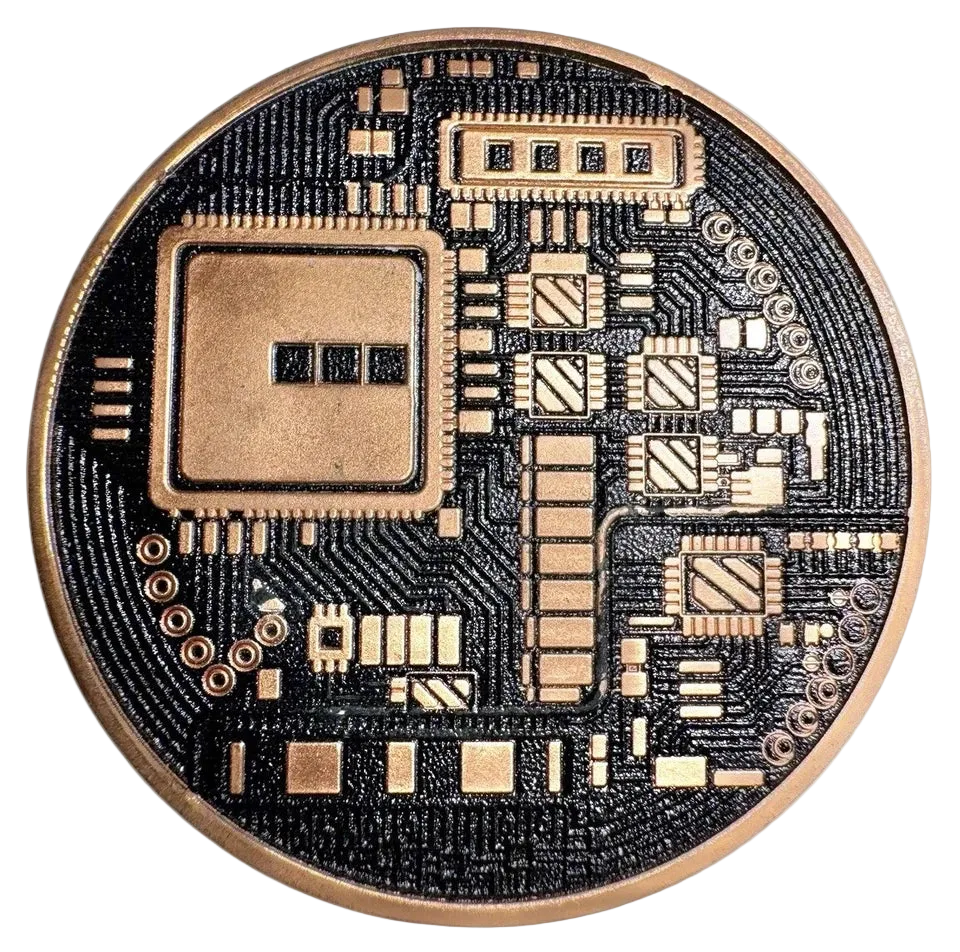 1 oz Colorized Copper Round - Bitcoin Black & Yellow