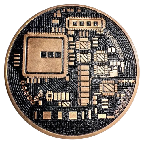 1 oz Colorized Copper Round - Bitcoin Black & Yellow