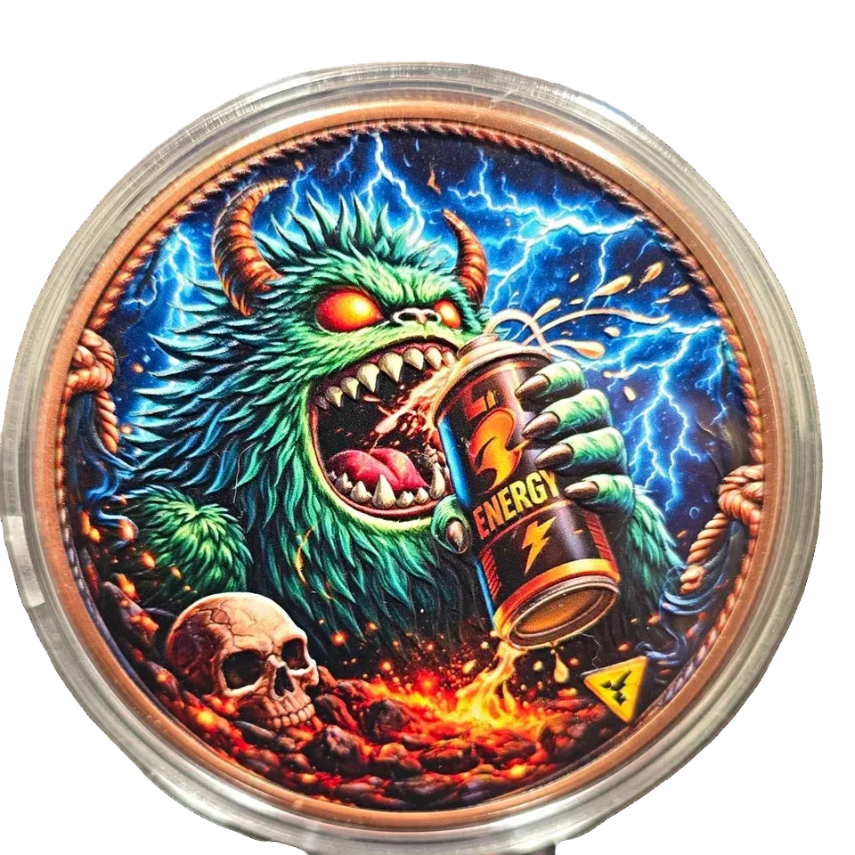 5 oz Copper - Fuel the Fury Monster Energy in Acrylic Case 5,000 Mintage